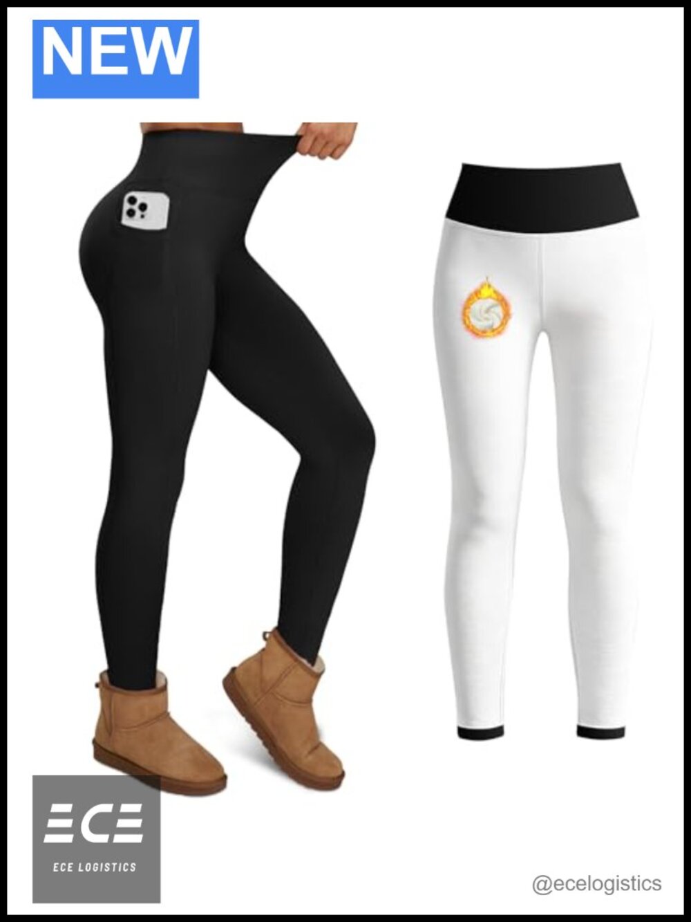 Fleece Lined Leggings High Waisted Tummy Control Thermal Winter Workout